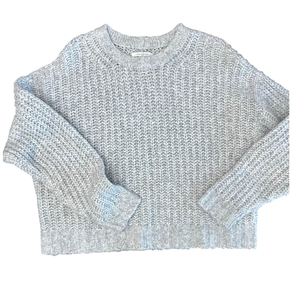 American Eagle Cozy Gray Knit Sweater - Women’s Size M